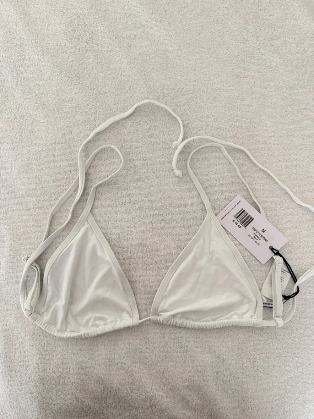 NWT- Weworewhat Optic White Cooper BikiniTop- M